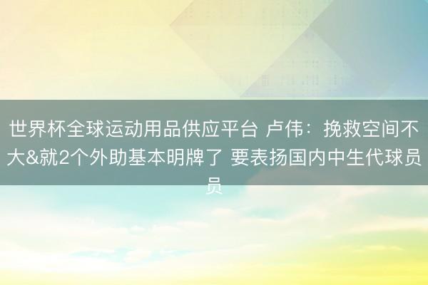 世界杯全球运动用品供应平台 卢伟：挽救空间不大&就2个外助基本明牌了 要表扬国内中生代球员