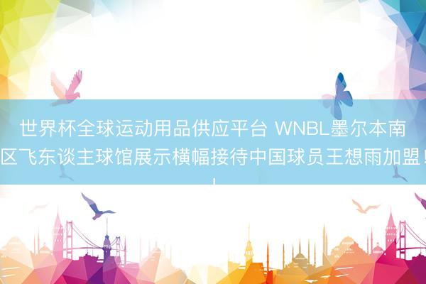 世界杯全球运动用品供应平台 WNBL墨尔本南区飞东谈主球馆展示横幅接待中国球员王想雨加盟！