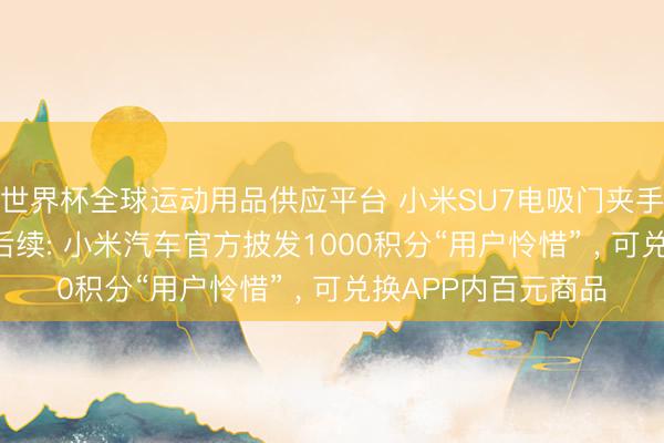 世界杯全球运动用品供应平台 小米SU7电吸门夹手致女子骨折， 最新后续: 小米汽车官方披发1000积分“用户怜惜” ， 可兑换APP内百元商品