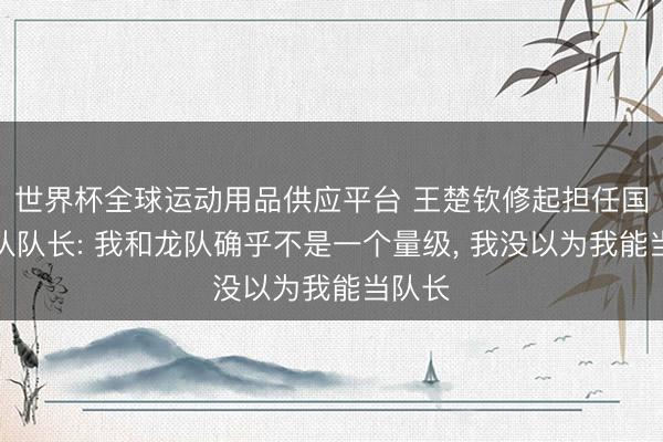 世界杯全球运动用品供应平台 王楚钦修起担任国乒男队队长: 我和龙队确乎不是一个量级， 我没以为我能当队长