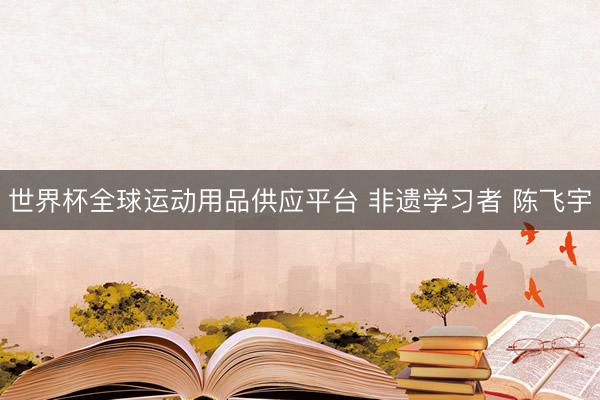 世界杯全球运动用品供应平台 非遗学习者 陈飞宇