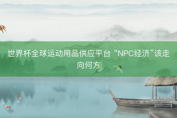 世界杯全球运动用品供应平台 “NPC经济”该走向何方